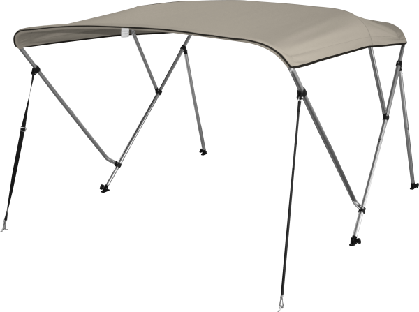 Bimini Top Deluxe Sonnenschutz mit 3 Armen, Aluminium, L183xH117cm, verschiedene Breiten, sand