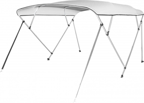 Bimini Top Deluxe Sonnenschutz mit 4 Armen, Aluminium, L243xH137 cm, in verschiedenen Breiten, weiss