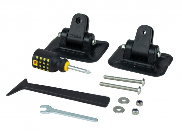 Bimini Zubehör Set für Bimini Top: 2 Halterungen zum Aufkleben für Schlauchboote, 1 Gabelschlüssel,