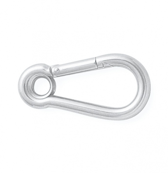 4 x Karabiner mit Auge aus Edelstahl V4A in verschiedenen Größen