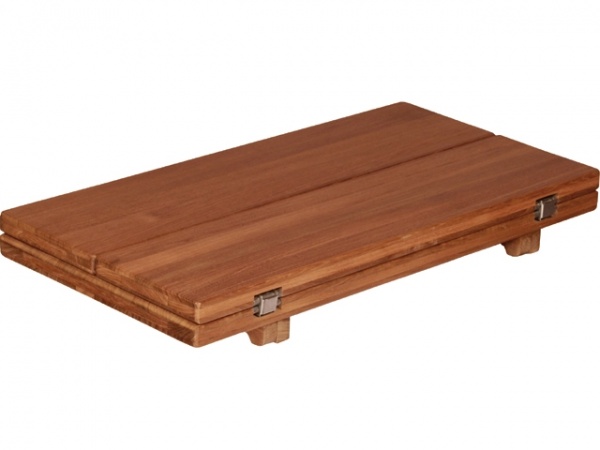 EUDE - Teak Tischplatte Wing glatt, 33/66 x 65cm