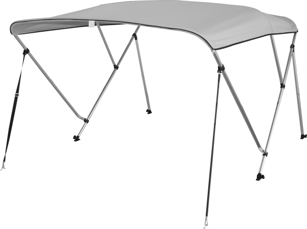 Bimini Top Deluxe Sonnenschutz mit 3 Armen, Aluminium, L183xH117cm, verschiedene Breiten, grau