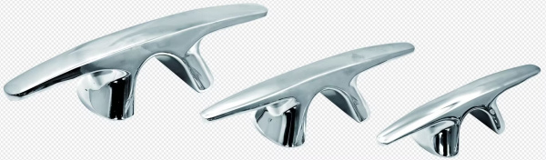 Klampe aus Edelstahl A4, Buckel, 2 Bohrungen