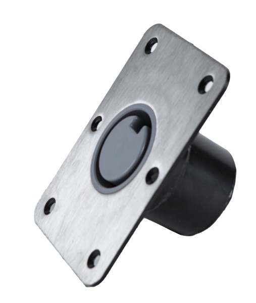 Bodenplatte 12,7 x 17,8 cm, Plug-In, Edelstahl