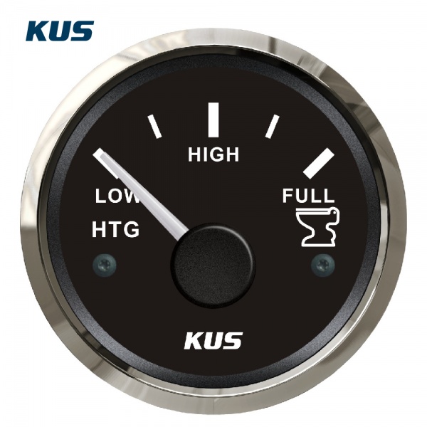 KUS - Tankanzeige Fäkalien Abwasser, schwarzes Display mit Edelstahl-Lünette, 240-33Ω