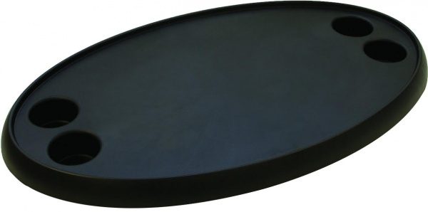 Tischplatte aus Kunststoff, schwarz, oval 76,2 x 45,7 cm