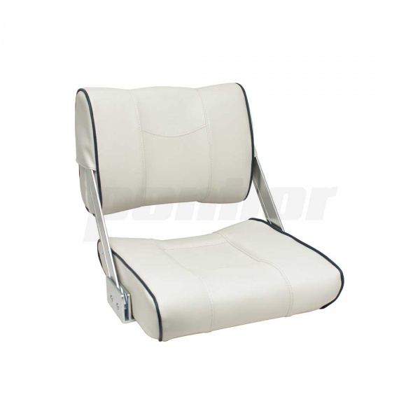 Flip-Back-Sitz "STARNBERG", cremeweiss, blaue Biese, Rückenlehne durchklappbar