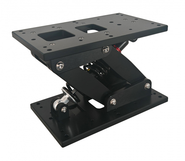Stuhlfuß mit Stoßdämpfer und zweistufiger Höhenverstellung 228 oder 270 mm, schwarz eloxiert