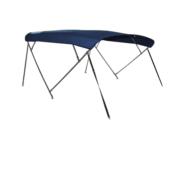 Bimini Top Deluxe Sonnenschutz mit 4 Armen, Edelstahl A4, L243xH137 cm, verschiedene Breiten blau