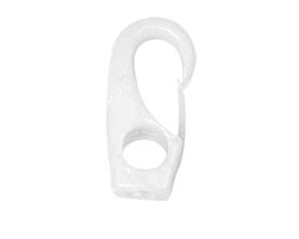 Lalizas / Nuova Rade Schnapphaken aus Kunststoff, Ø10x49mm, für Ø 6mm Gummiband, weiss