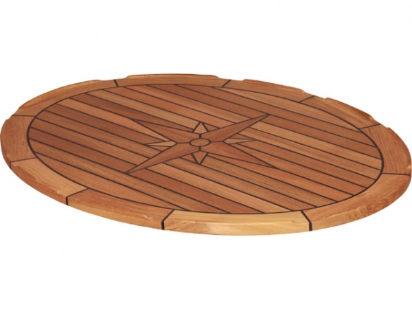 EUDE - Teak Tischplatte Ellips, oval 60 x 80 cm