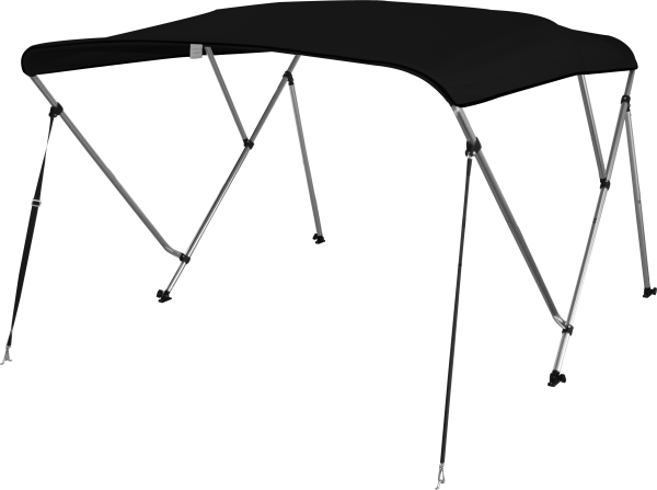 Bimini Top Deluxe Sonnenschutz mit 3 Armen, Aluminium L183xH117 cm, verschiedene Breite, schwarz