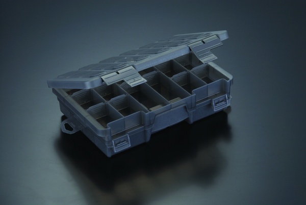 Angelbox / Angelkoffer (27 x 18 x 7 cm), dunkelgrau