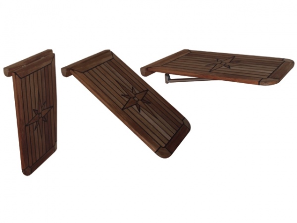 EUDE - Teak Tischplatte für die Wandmontage 38 x 60 cm