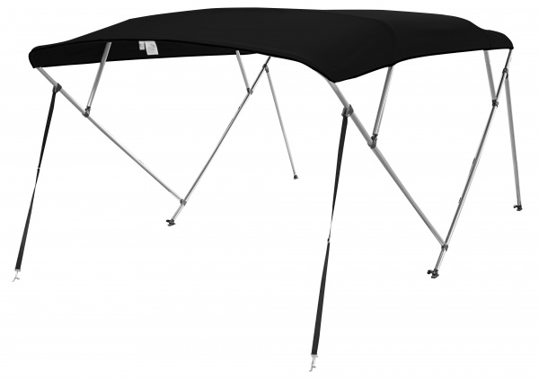 Bimini Top Deluxe Sonnenschutz mit 4 Armen, Aluminium, L243xH137cm, verschiedene Breiten, schwarz