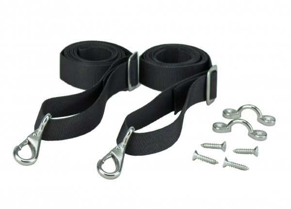 Bimini Zubehör Set für Bimini Top: 2 Spannbänder, 2 Edelstahl-Haken und 4 Edelstahl-Schrauben