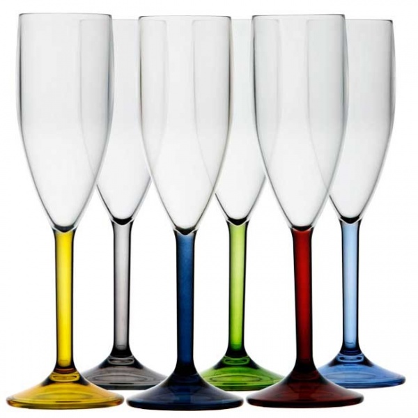 MARINE BUSINESS - "PARTY" - Champagnerglas-Set, 6 tlg, farbig sortiert