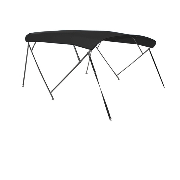 Bimini Top Deluxe Sonnenschutz mit 4 Armen, Edelstahl A4, L243xH137cm, verschiedene Breiten, schwarz