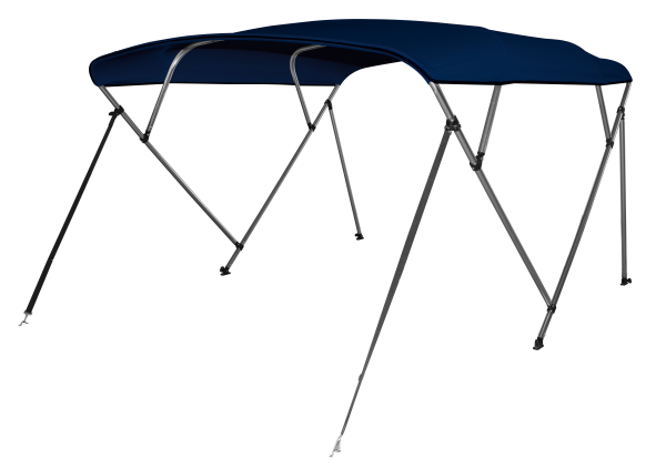 Bimini Top Deluxe Sonnenschutz mit 4 Armen, Aluminium, L243xH137cm, verschiedene Breiten, blau