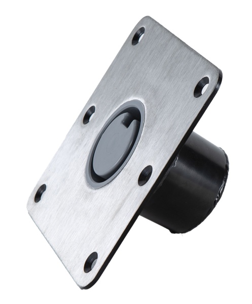 Bodenplatte 17,8 x 17,8 cm, Plug-In, Edelstahl